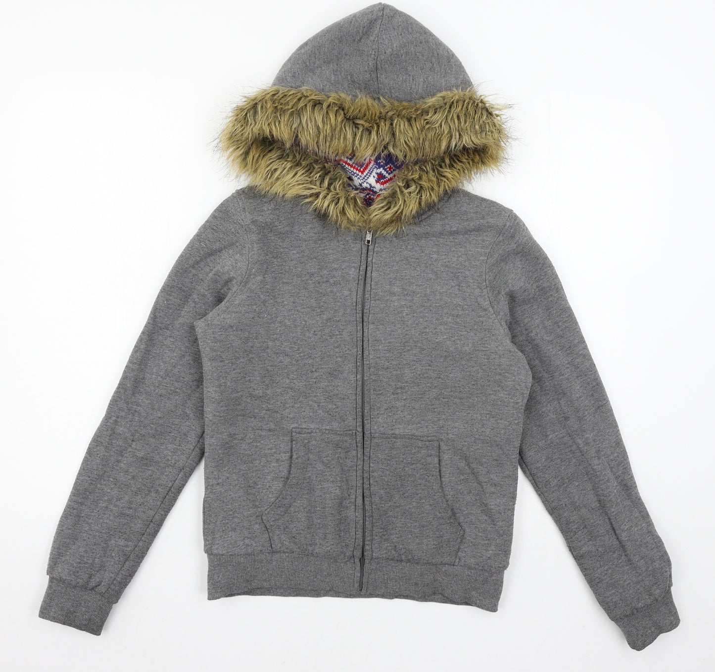Divided by H&M Womens Grey  Jersey Full Zip Hoodie Size 8