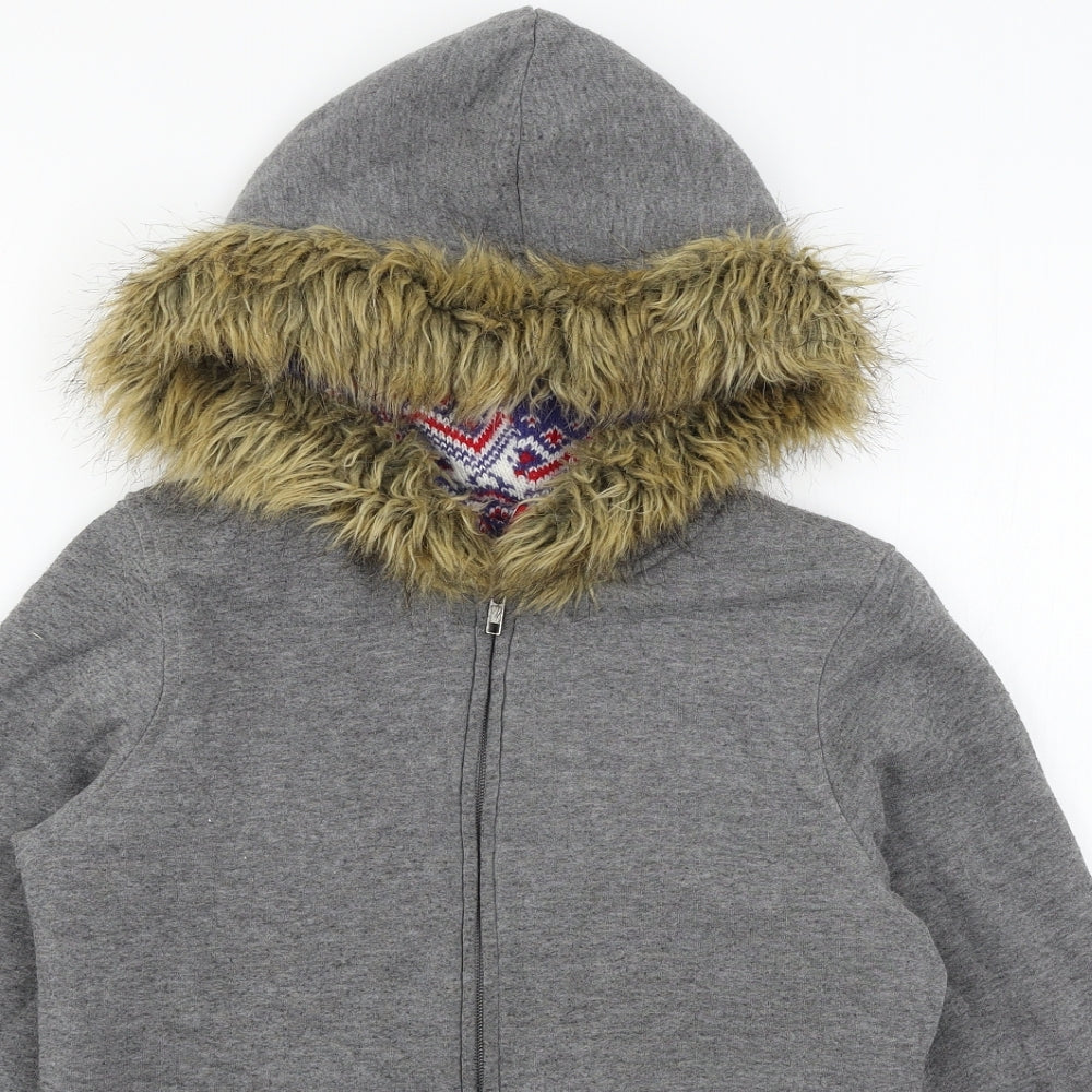Divided by H&M Womens Grey  Jersey Full Zip Hoodie Size 8