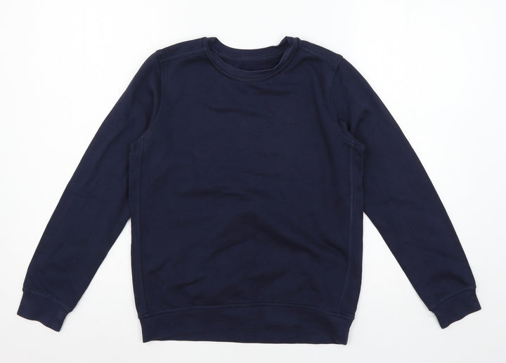 Marks and Spencer Boys Blue Jersey Pullover Sweatshirt Size 11-12 Years