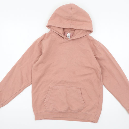 Just Hoods Girls Pink  Jersey Pullover Hoodie Size 12-13 Years