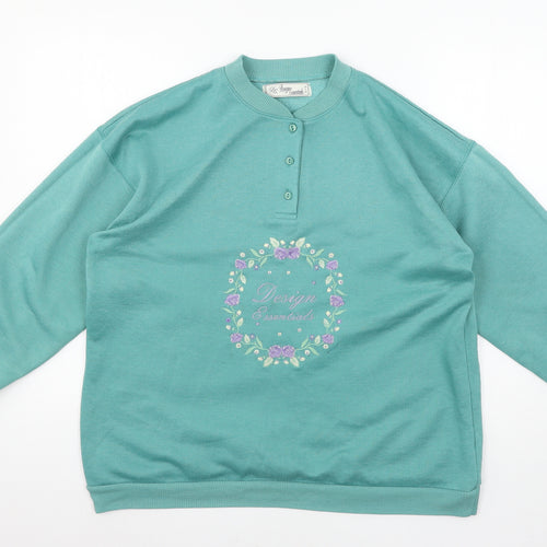 Design Essentials Womens Blue  Jersey Pullover Sweatshirt Size S