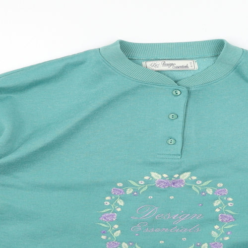 Design Essentials Womens Blue  Jersey Pullover Sweatshirt Size S
