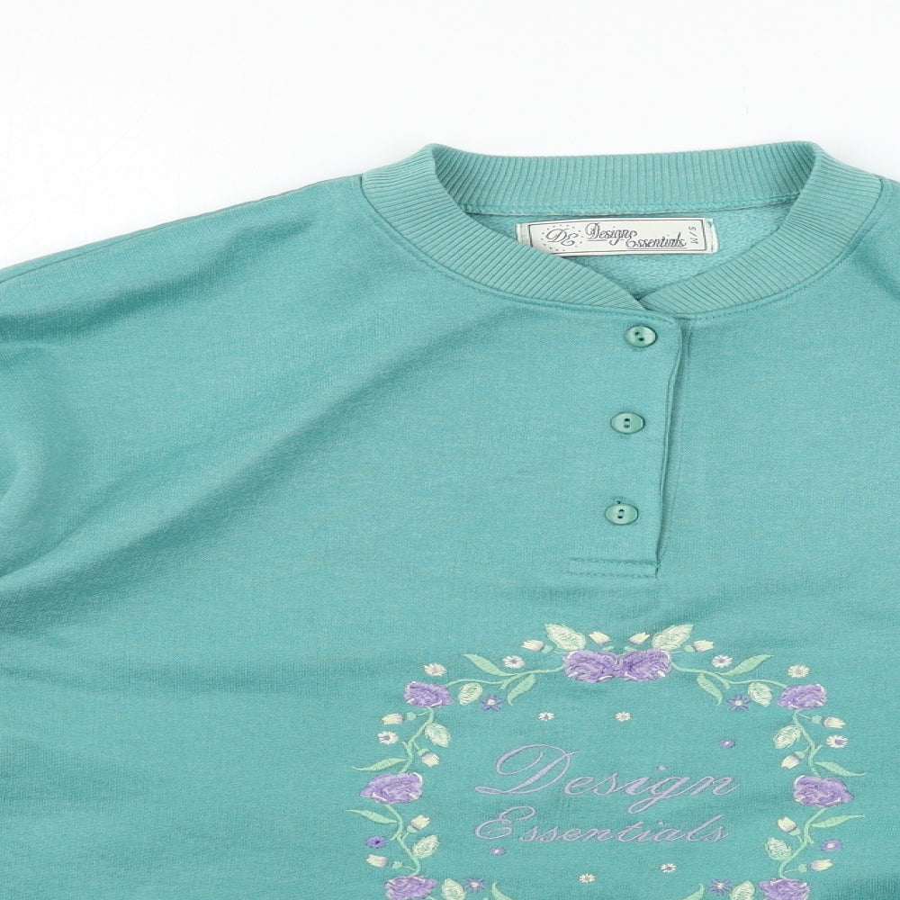 Design Essentials Womens Blue  Jersey Pullover Sweatshirt Size S