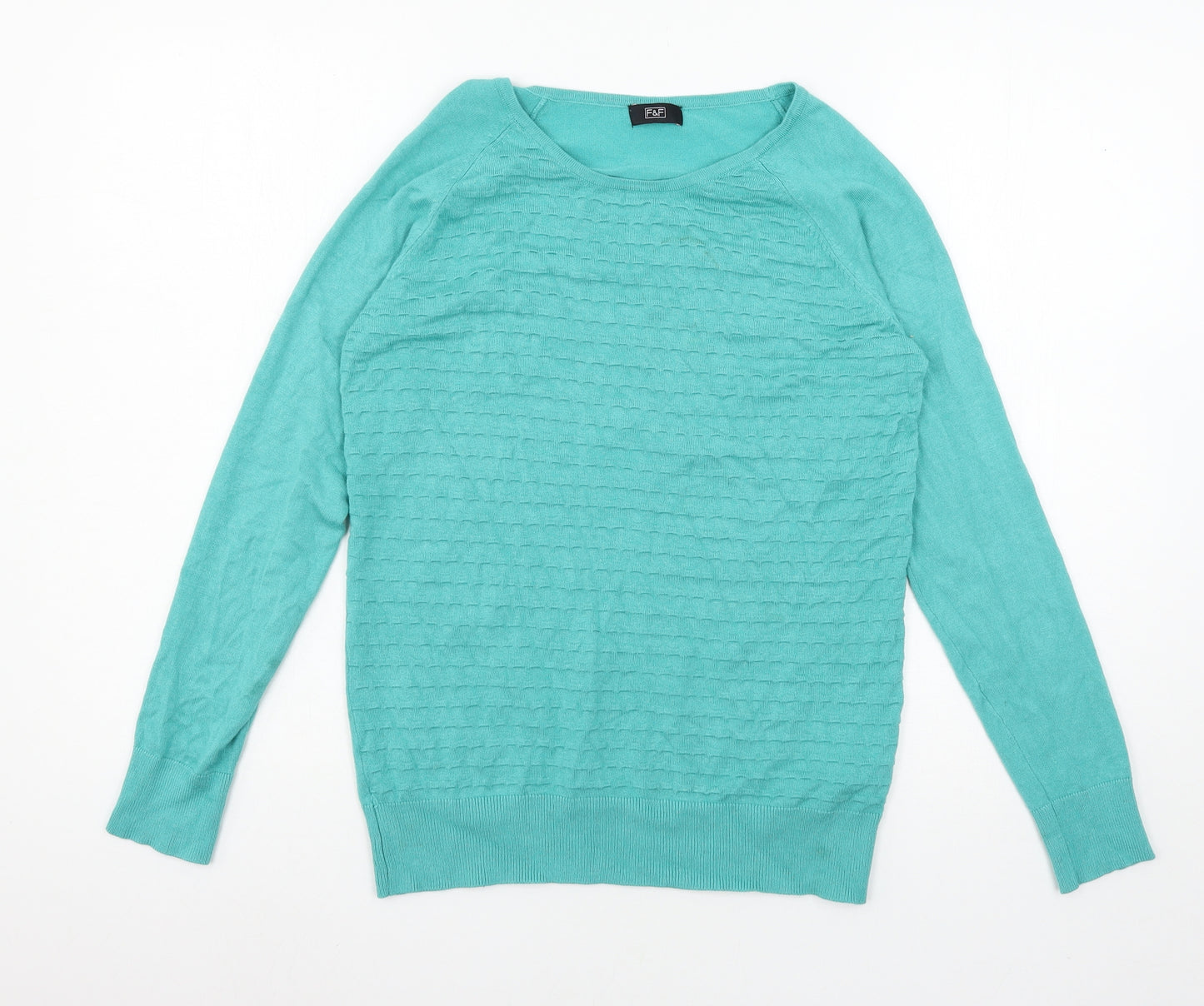 F&F Womens Blue  Knit Pullover Jumper Size 12