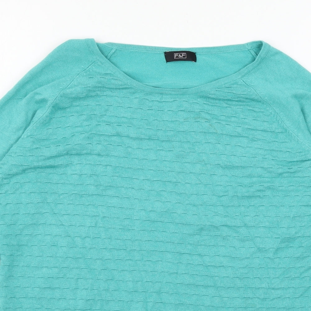 F&F Womens Blue  Knit Pullover Jumper Size 12