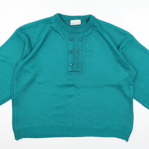 Janique Womens Blue  Knit Pullover Jumper Size 16