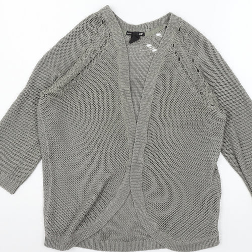 H&M Womens Grey  Knit Cardigan Jumper Size XS