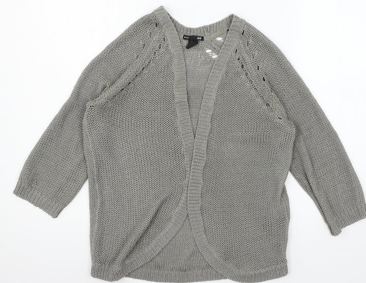 H&M Womens Grey  Knit Cardigan Jumper Size XS