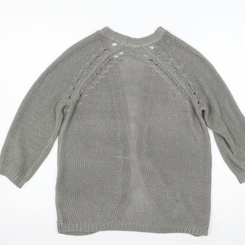 H&M Womens Grey  Knit Cardigan Jumper Size XS