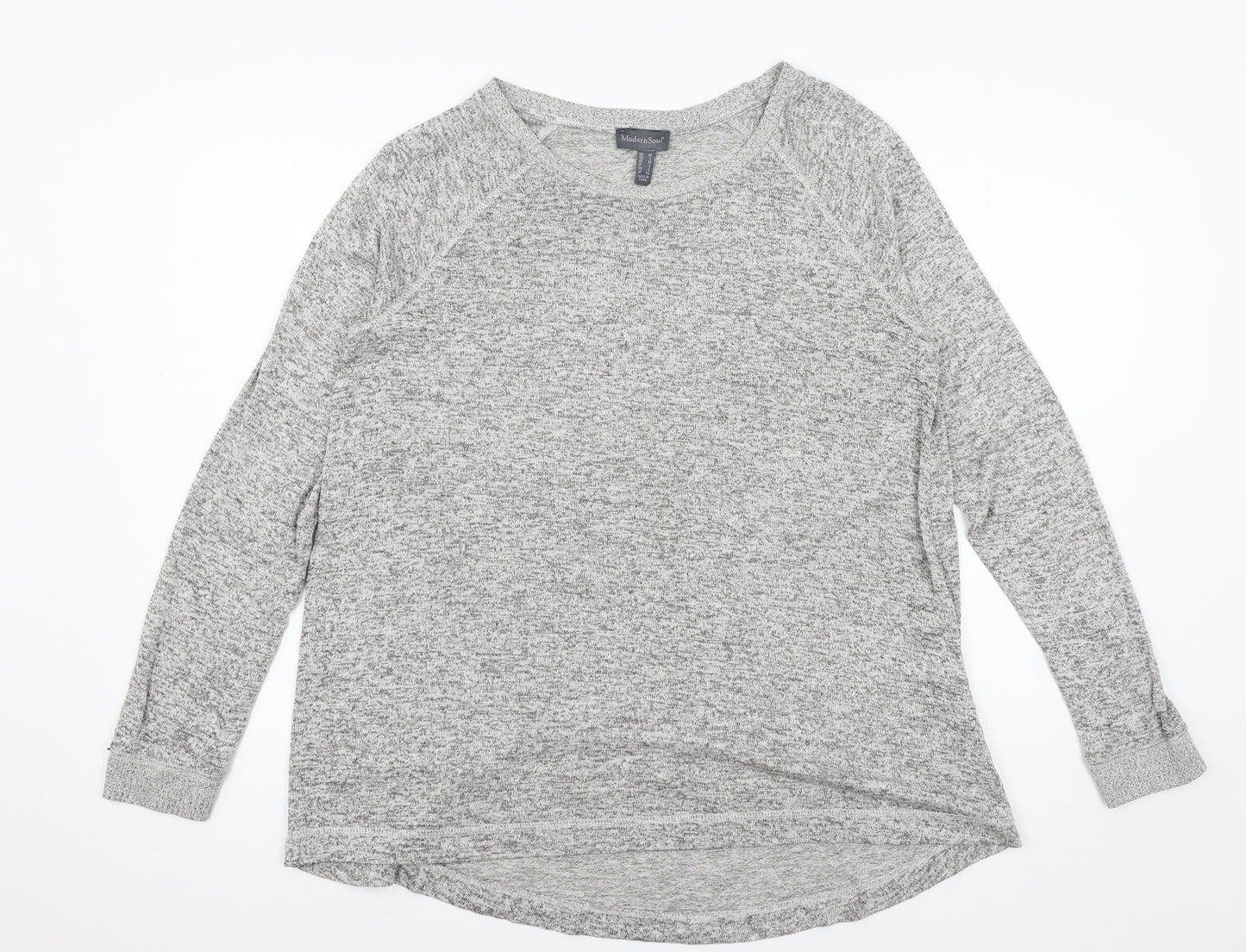 Modern Soul Womens Grey  Knit Pullover Jumper Size M