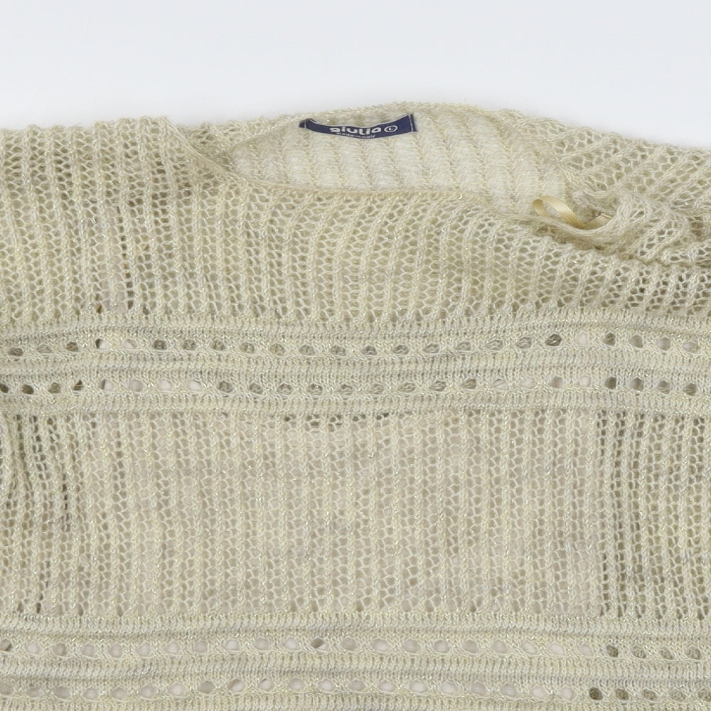 GIULIA Womens Ivory  Knit Pullover Jumper Size L