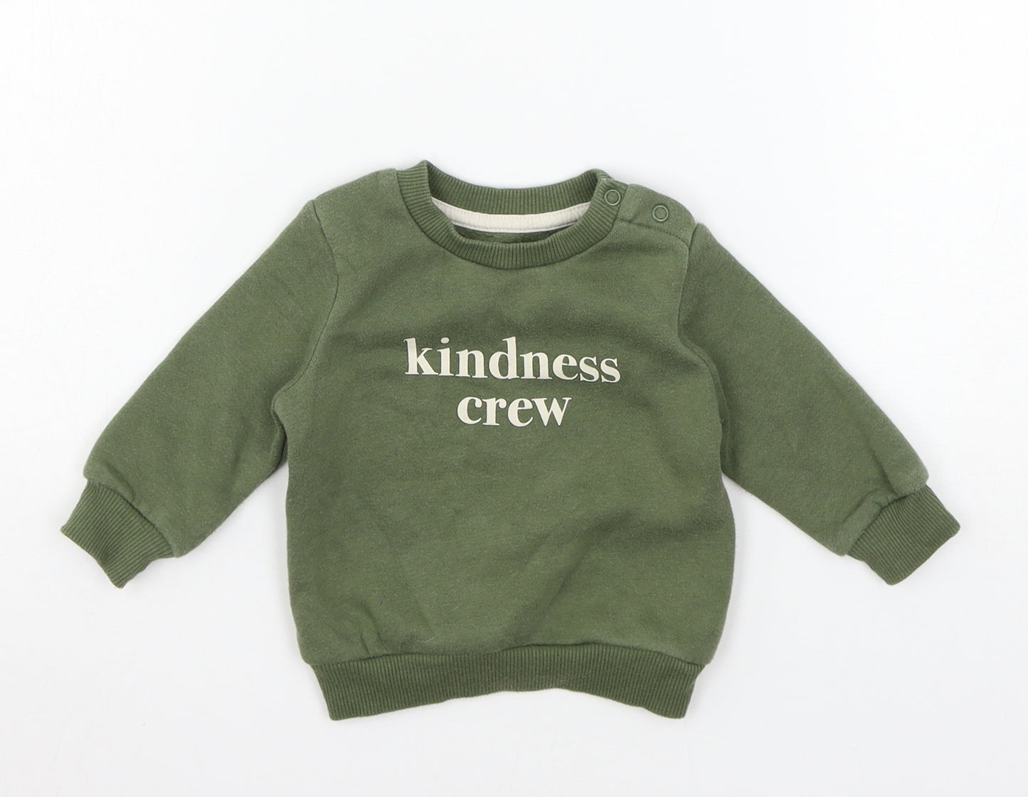 Primark Baby Green  Jersey Pullover Jumper Size 3-6 Months  - Kindess Crew