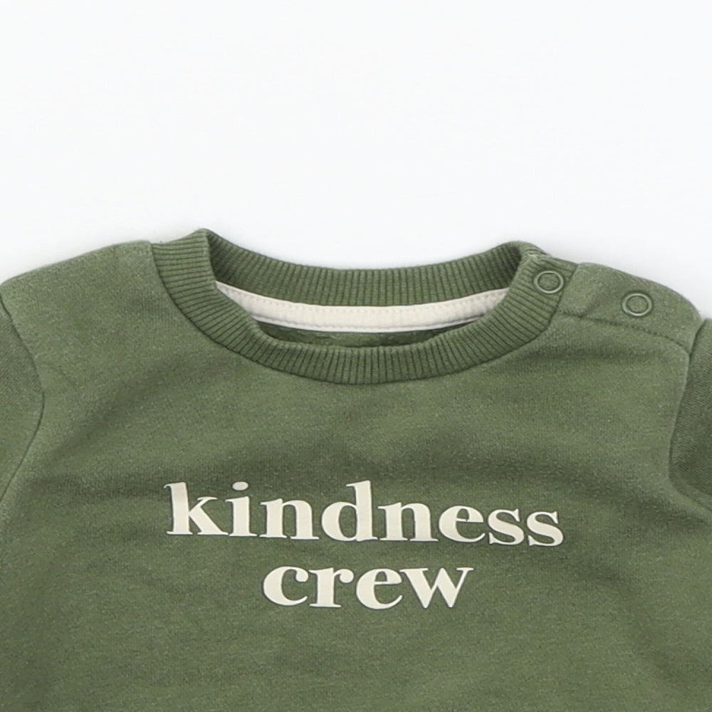 Primark Baby Green  Jersey Pullover Jumper Size 3-6 Months  - Kindess Crew