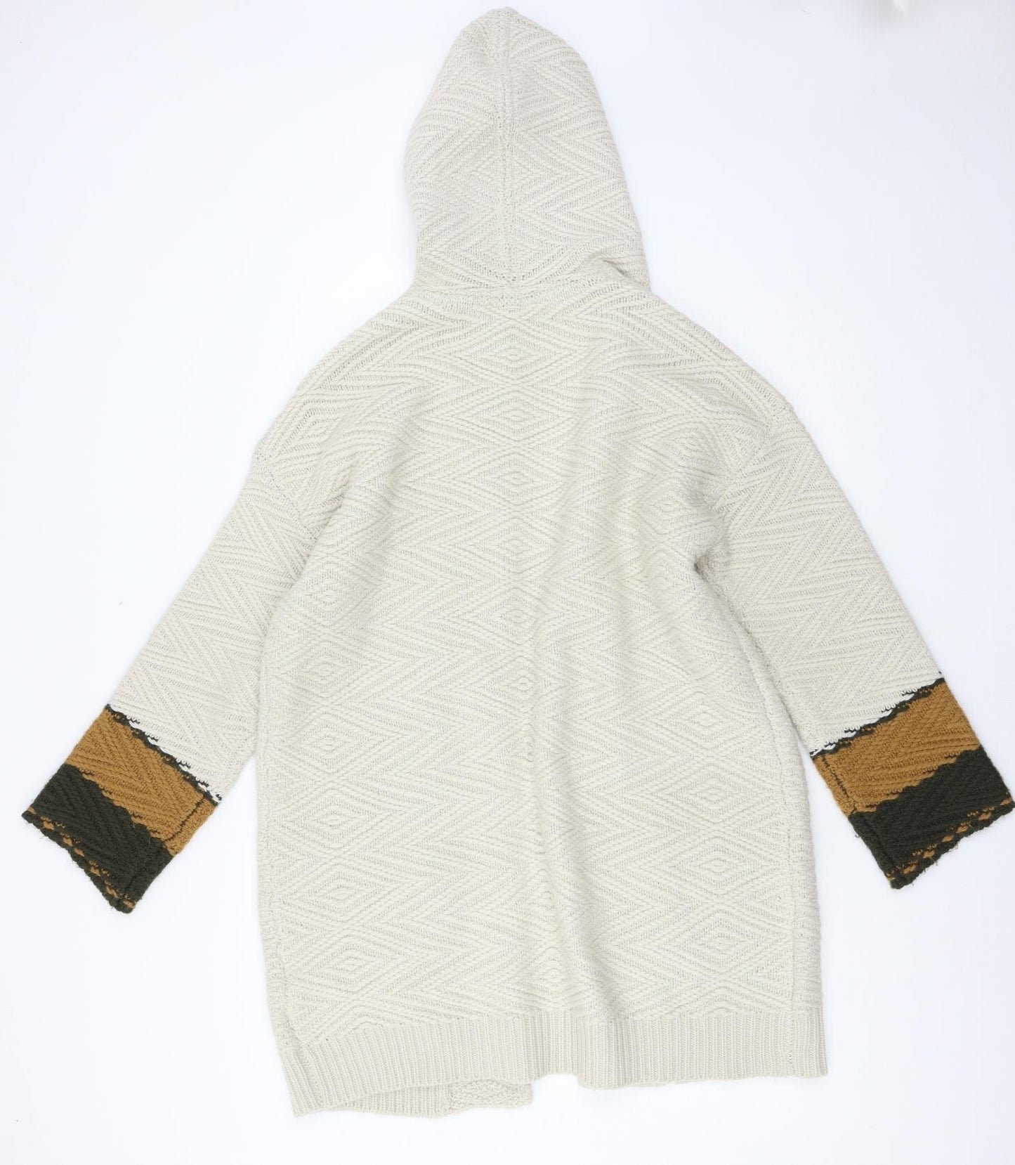 Animal Womens Ivory Striped Knit Cardigan Jumper Size 10