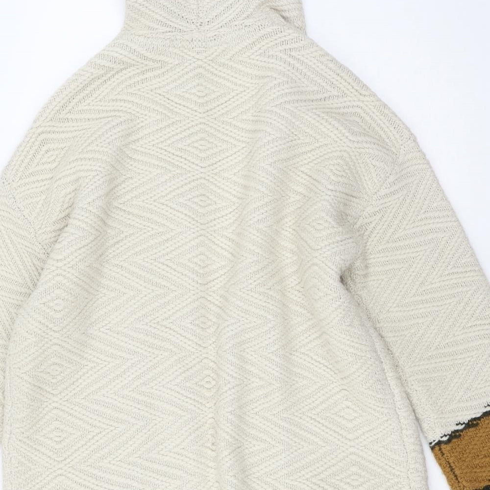 Animal Womens Ivory Striped Knit Cardigan Jumper Size 10