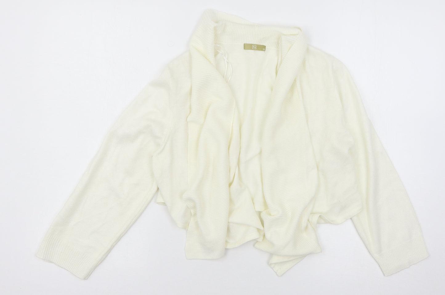 TU Womens Ivory  Knit Cardigan Jumper Size 12