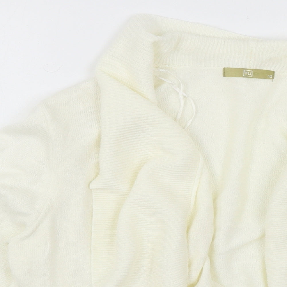 TU Womens Ivory  Knit Cardigan Jumper Size 12
