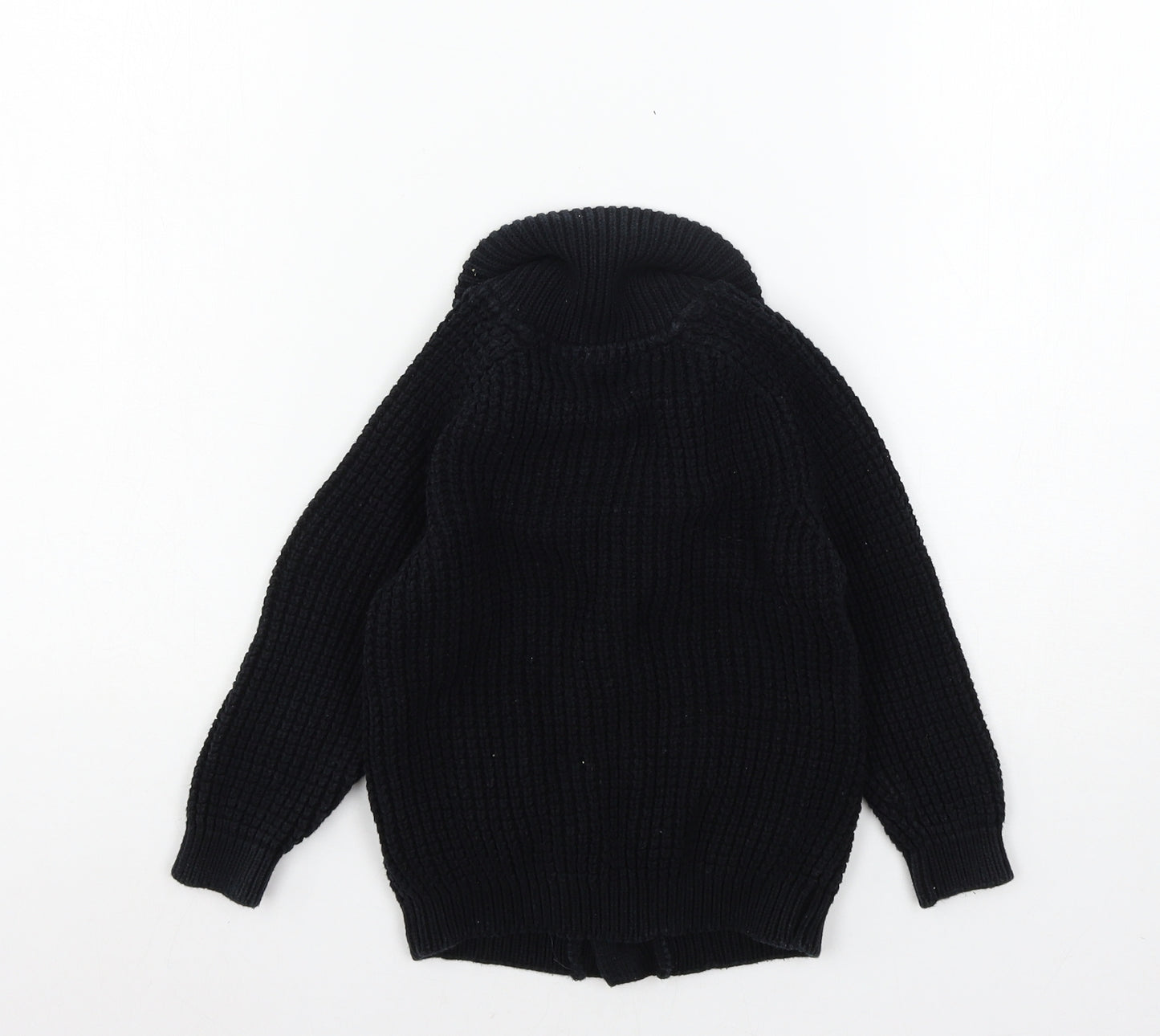 NEXT Boys Black  Knit Cardigan Jumper Size 4 Years