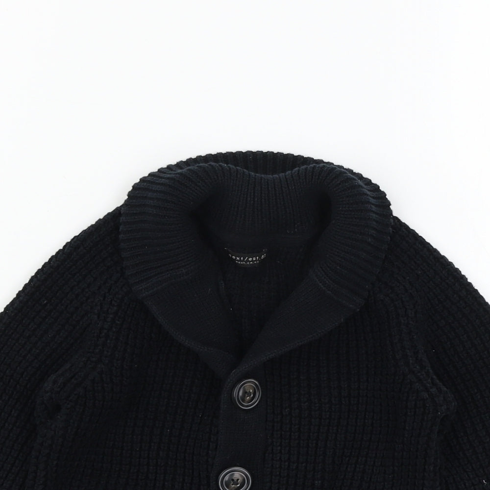NEXT Boys Black  Knit Cardigan Jumper Size 4 Years