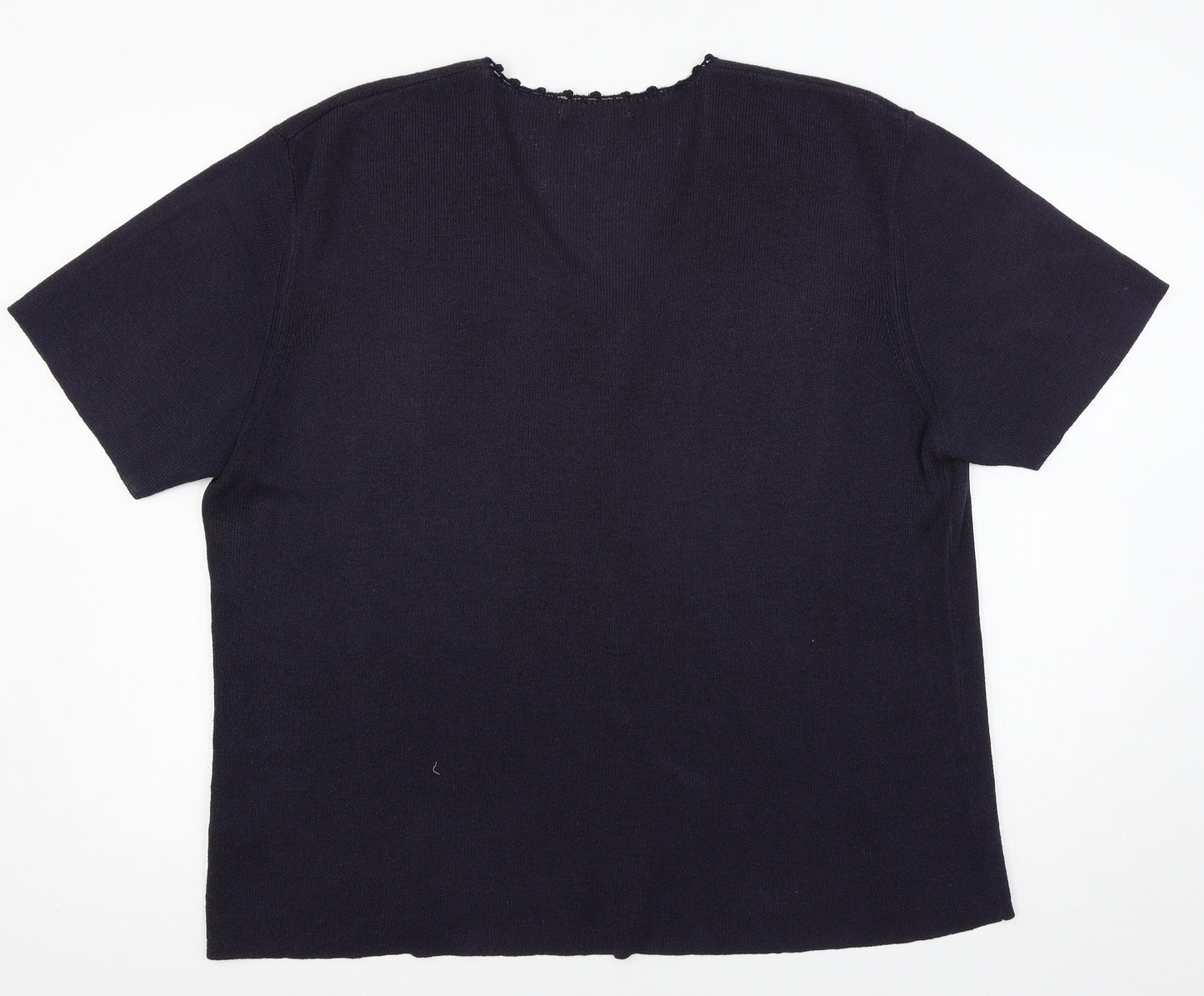 M&Co Womens Blue  Jersey Cardigan Jumper Size 22