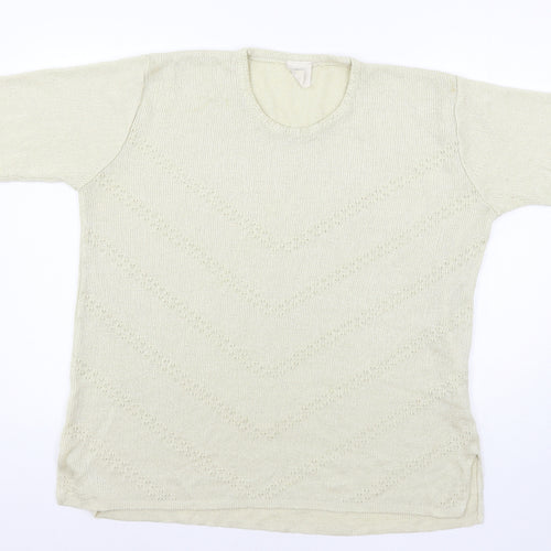Preworn Womens Beige  Knit Basic T-Shirt Size 20