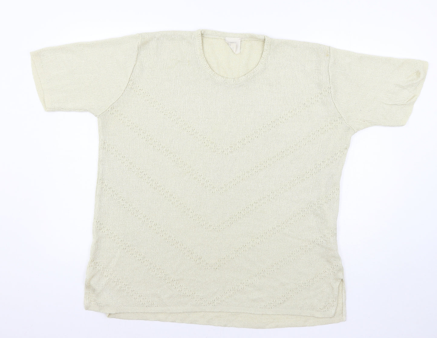 Preworn Womens Beige  Knit Basic T-Shirt Size 20