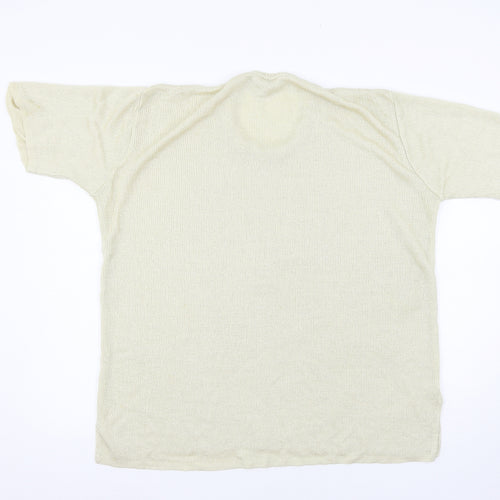 Preworn Womens Beige  Knit Basic T-Shirt Size 20