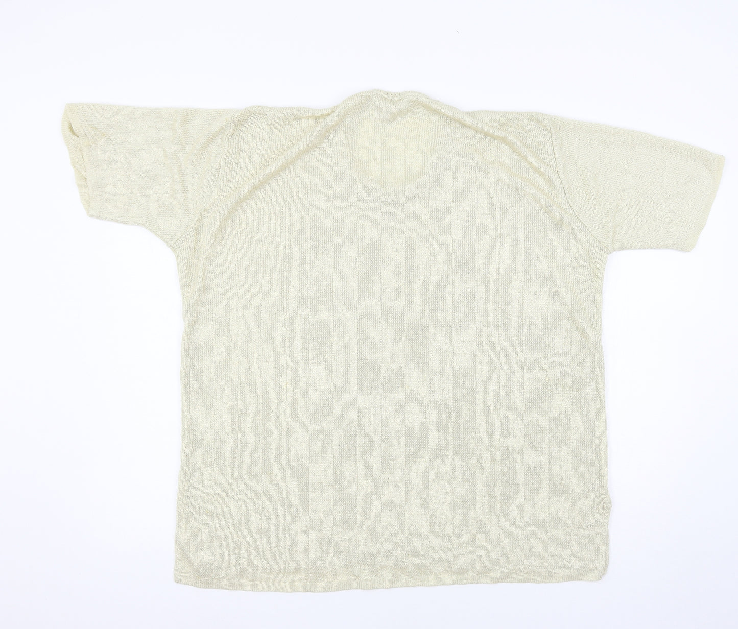 Preworn Womens Beige  Knit Basic T-Shirt Size 20