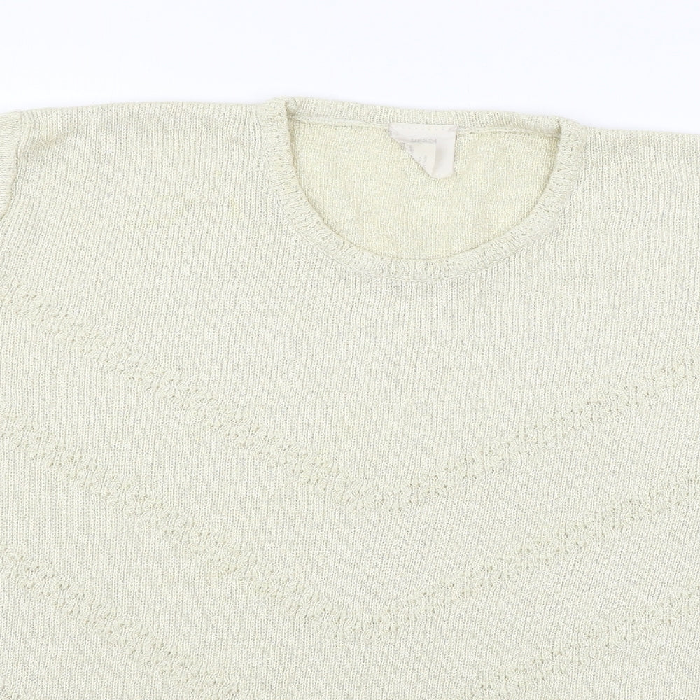Preworn Womens Beige  Knit Basic T-Shirt Size 20