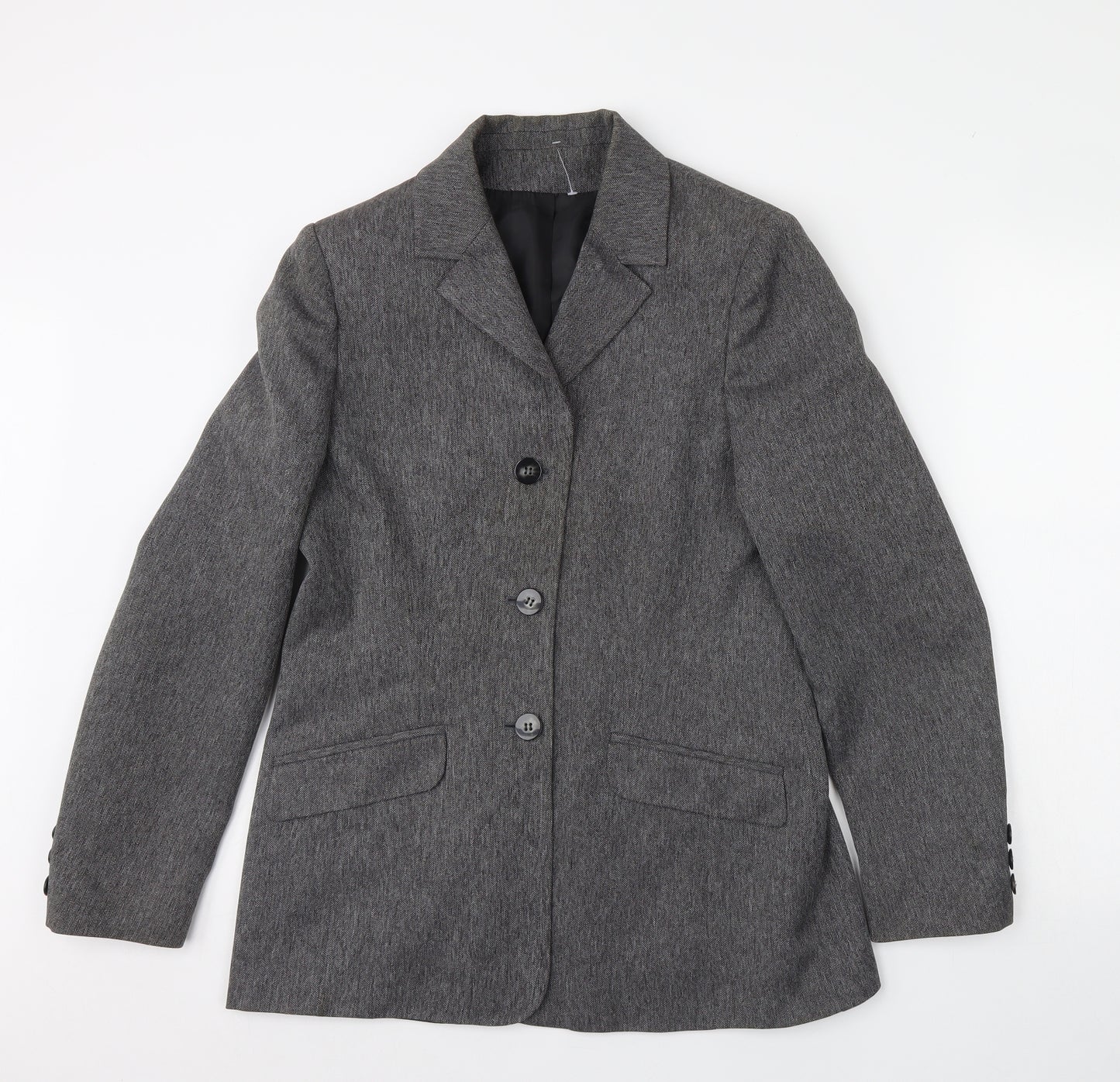 Debenhams Womens Grey   Jacket Blazer Size 12  - Shoulder Pads