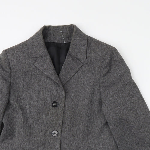 Debenhams Womens Grey   Jacket Blazer Size 12  - Shoulder Pads