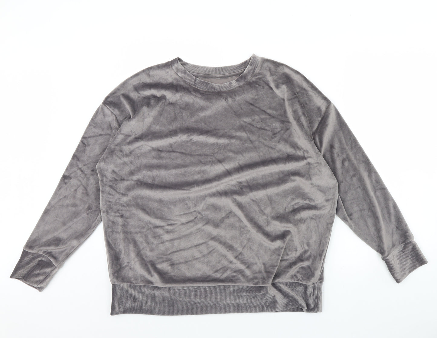 George Womens Grey  Velour Pullover Jumper Size 16