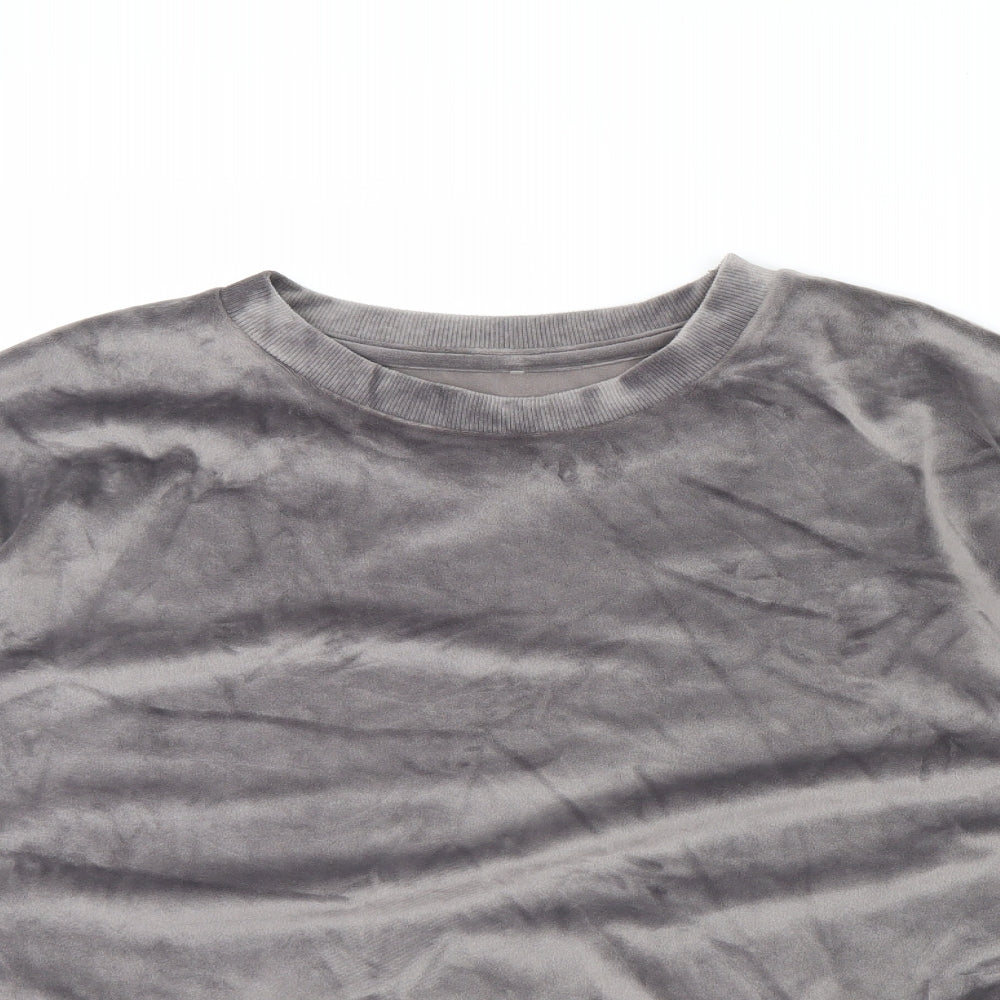 George Womens Grey  Velour Pullover Jumper Size 16