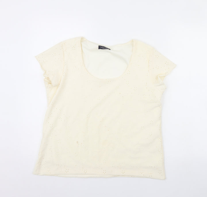 Saloos Womens Ivory Basic Blouse Size M