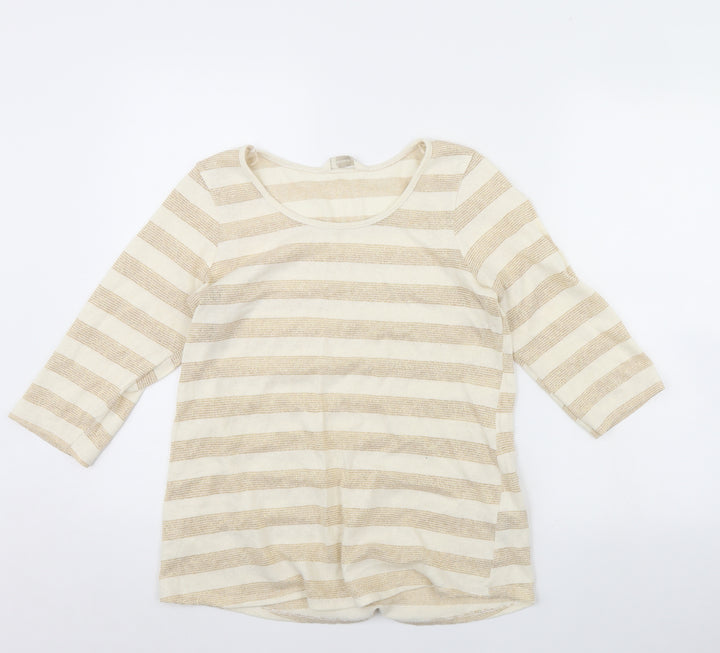 BHS Womens Beige Striped  Pullover Jumper Size 14