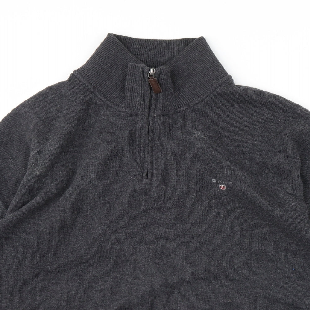 GANT Mens Grey   Henley Jumper Size 2XL