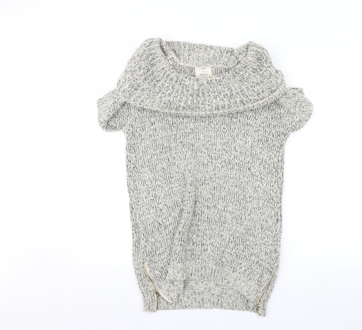 New Look Womens Grey Pullover Jumper Size S