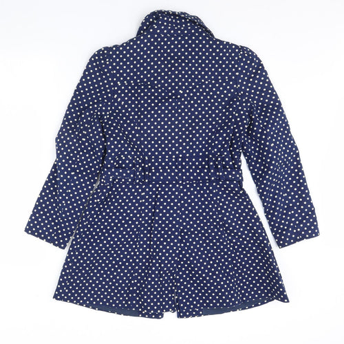 F&F Girls Blue Polka Dot  Jacket Coat Size 13 Years