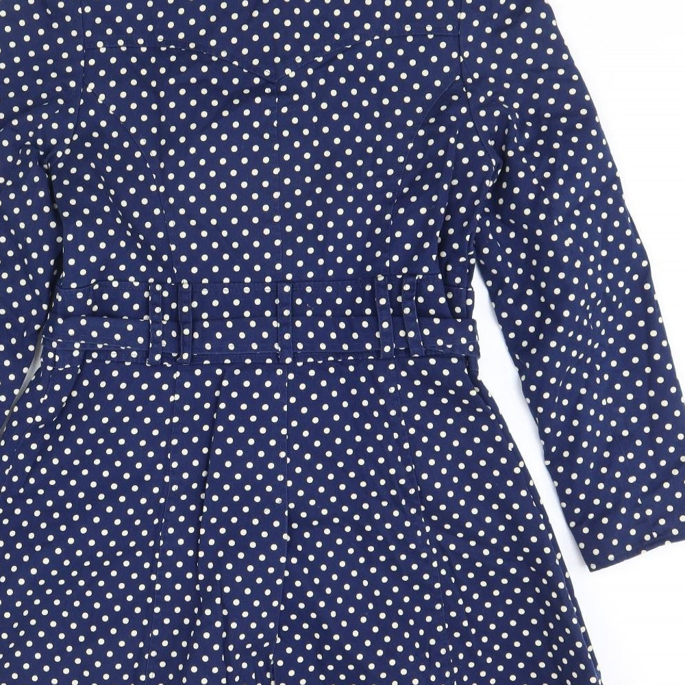 F&F Girls Blue Polka Dot  Jacket Coat Size 13 Years