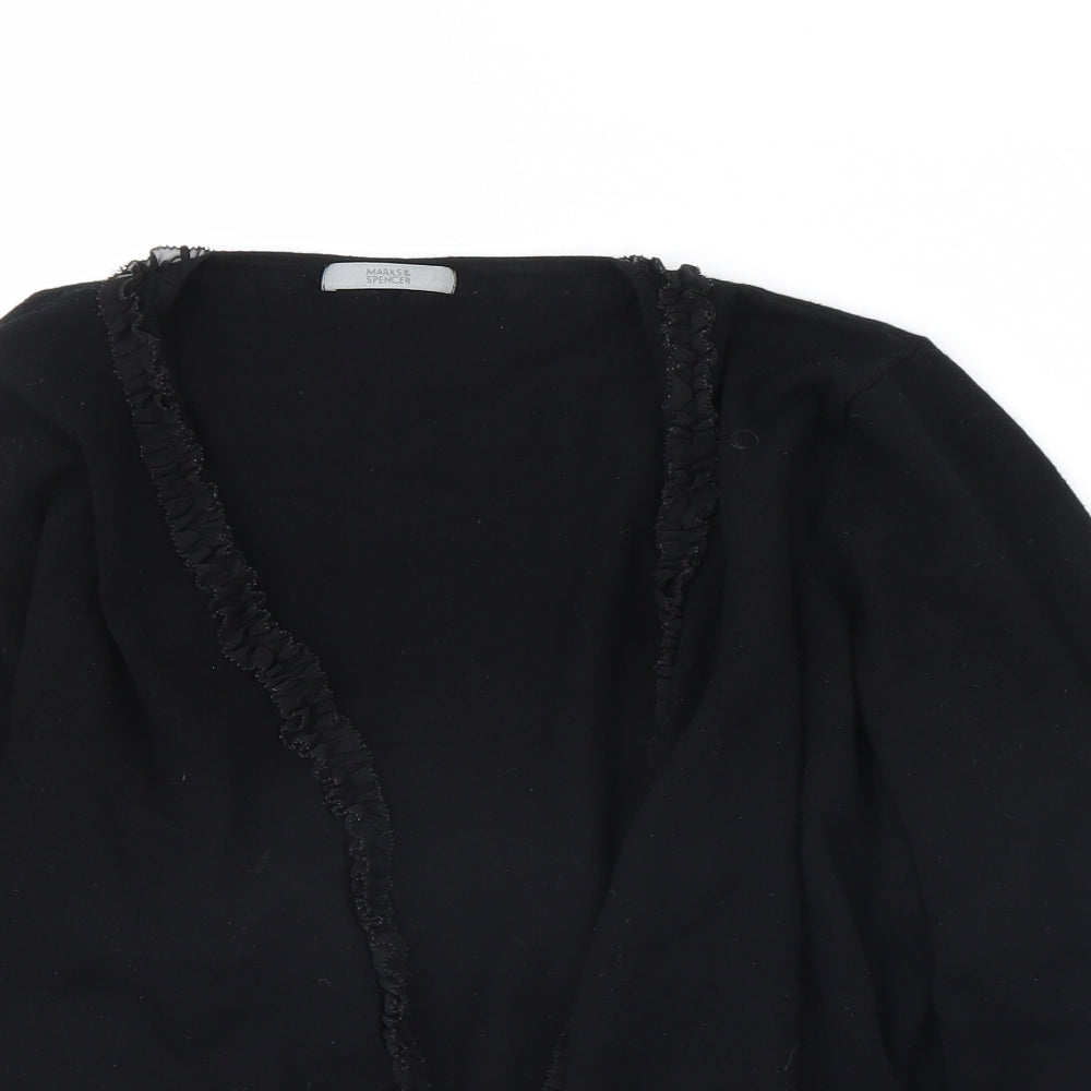 M&s Womens Black   Cardigan Jumper Size 22