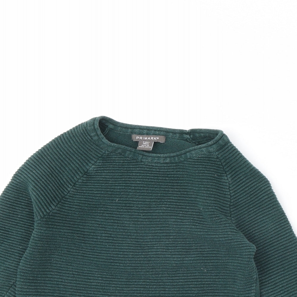 Primark Boys Green   Pullover Jumper Size 5 Years