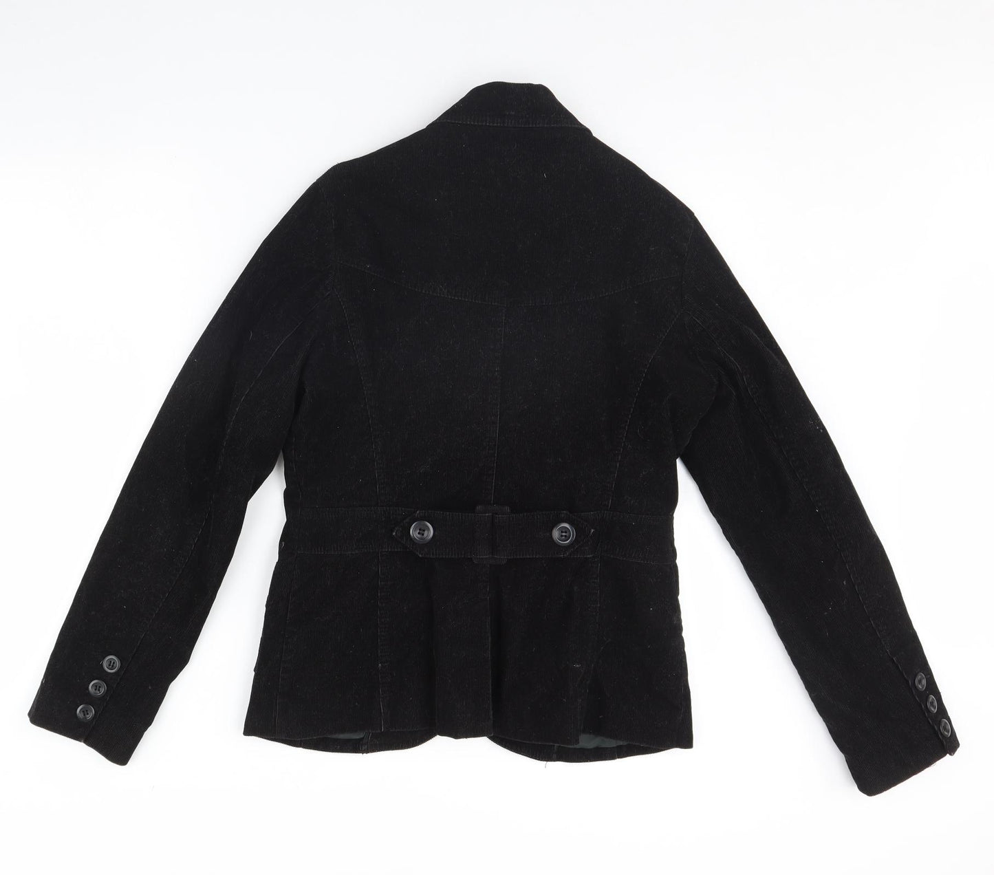H&M Womens Black  Corduroy Jacket Blazer Size 12