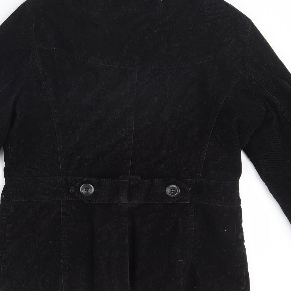 H&M Womens Black  Corduroy Jacket Blazer Size 12