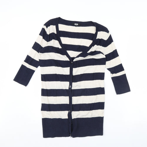 ASOS Womens Blue Striped  Cardigan Jumper Size 12