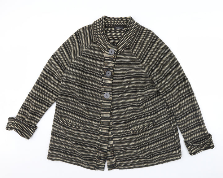 BM Womens Brown Striped Jacket Size XL