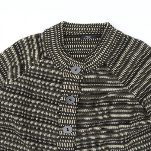 BM Womens Brown Striped  Jacket  Size XL