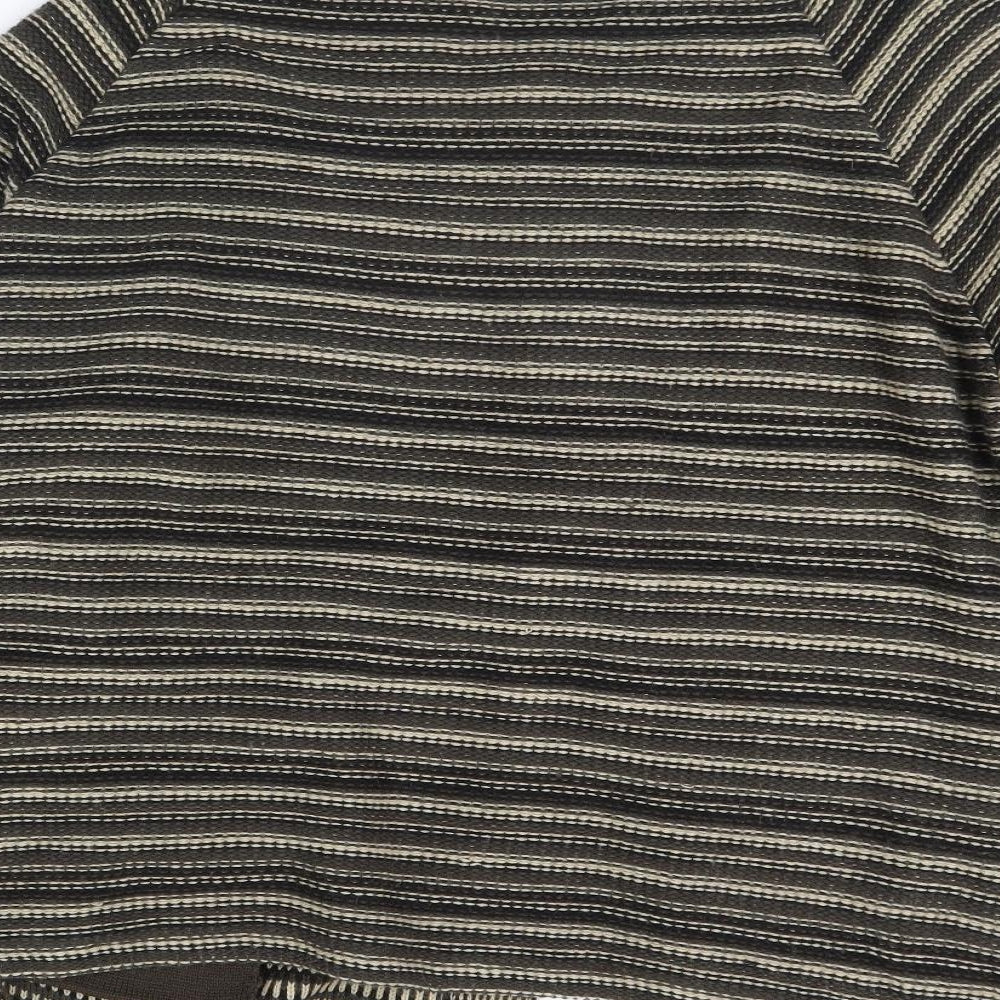 BM Womens Brown Striped  Jacket  Size XL