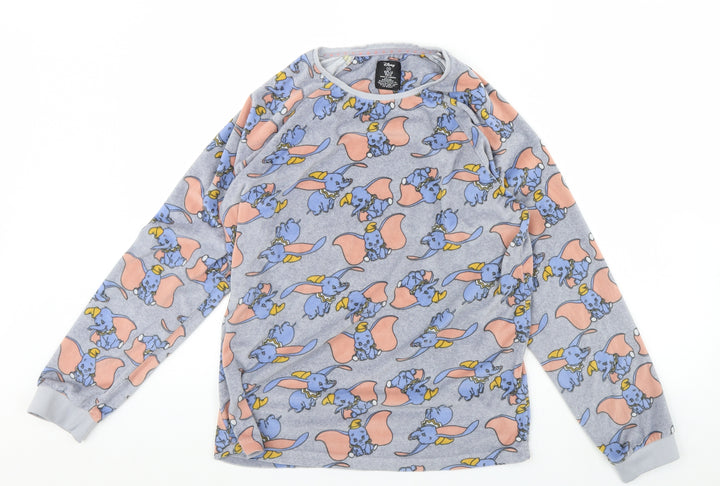 Disney Womens Grey Animal Print Fleece Cami Pyjama Top Size 6 - dumbo