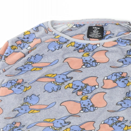 Disney Womens Grey Animal Print Fleece Cami Pyjama Top Size 6  - dumbo