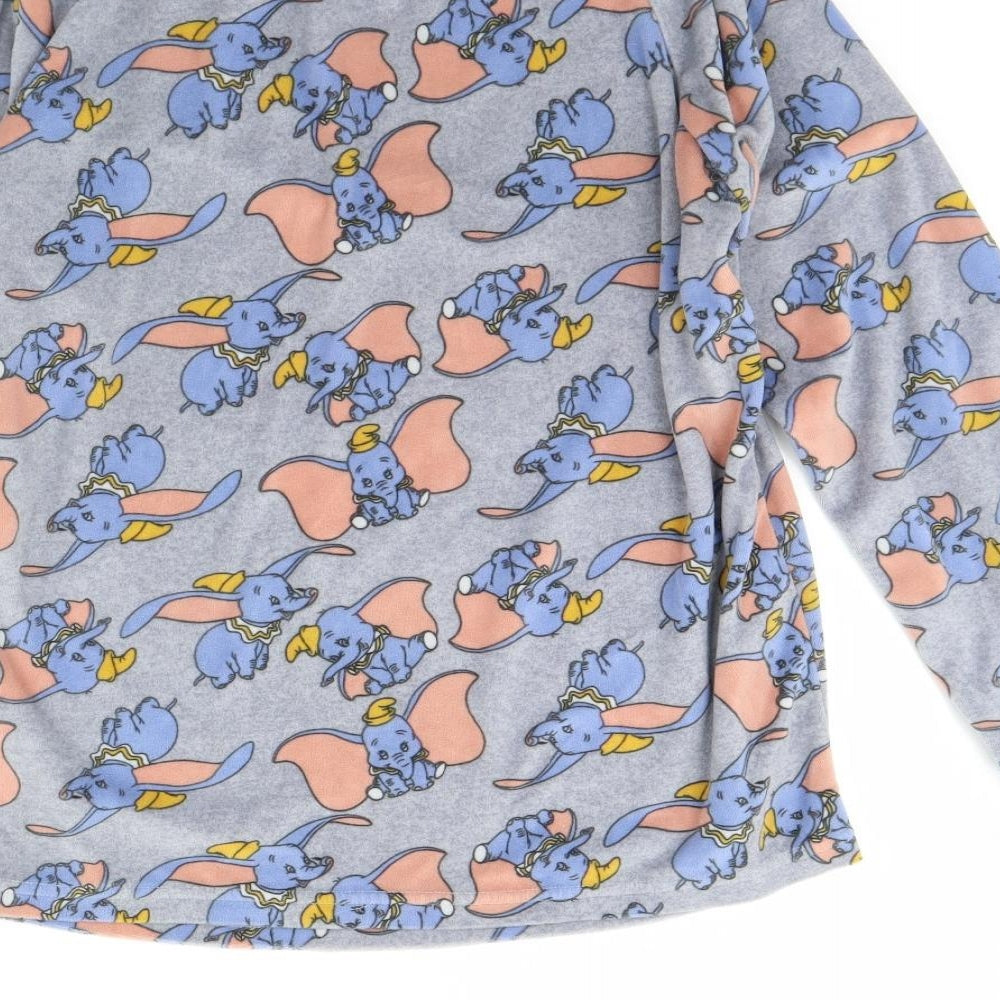 Disney Womens Grey Animal Print Fleece Cami Pyjama Top Size 6  - dumbo